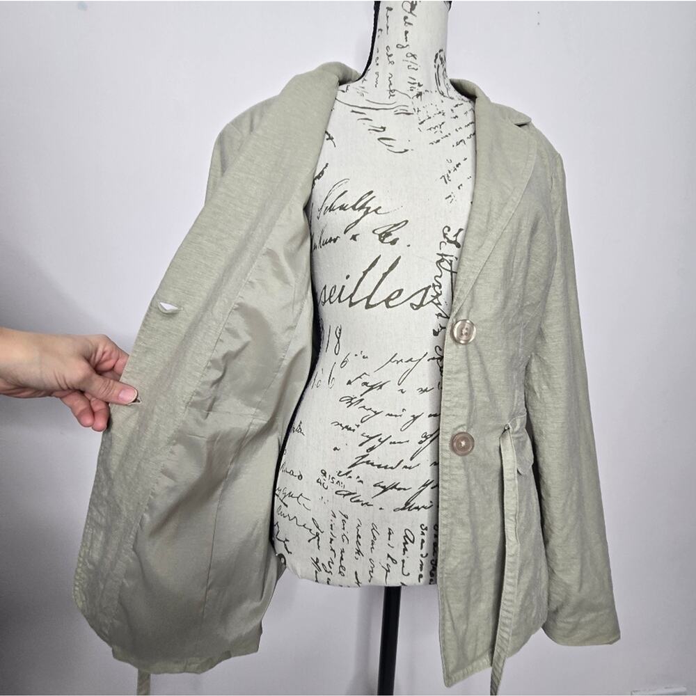 George Stretch Women's Khaki 2-Button Blazer With Tie at Waist Size 12 - Picture 10 of 14